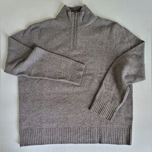 J.Crew Zip Up Mock Neck Gray Wool Sweater Men's L